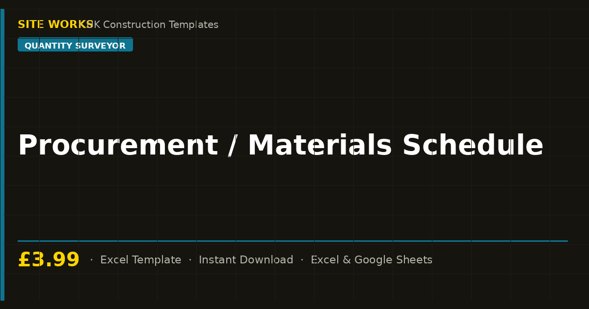 Procurement / Materials Schedule