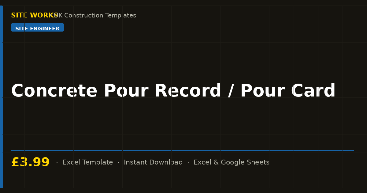 Concrete Pour Record / Pour Card