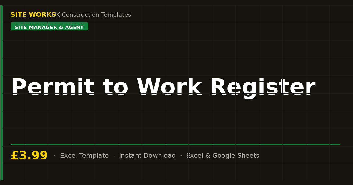 Permit to Work Register