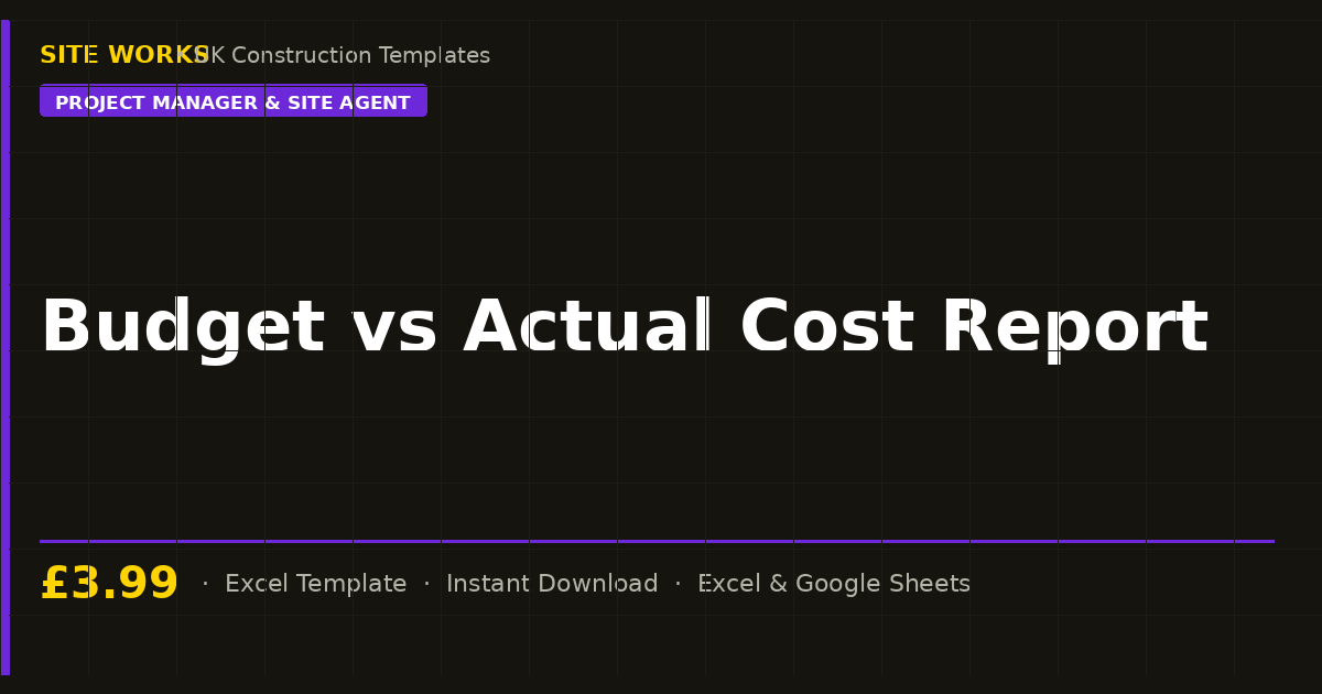 Budget vs Actual Cost Report