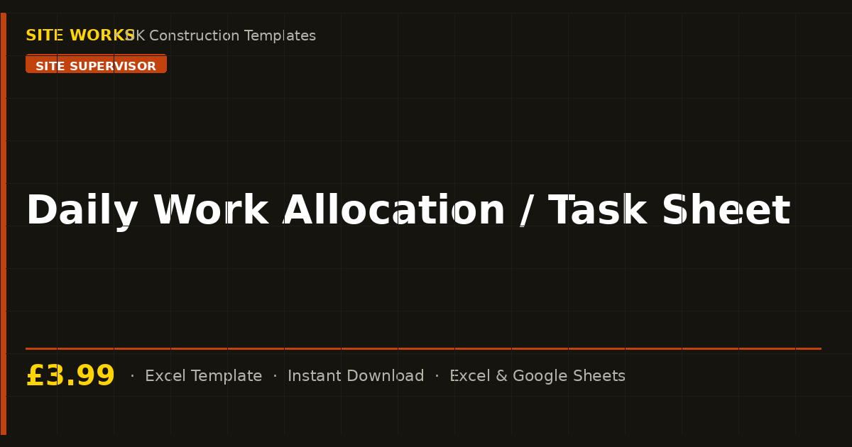 Daily Work Allocation / Task Sheet