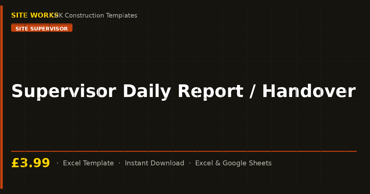 Supervisor Daily Report / Handover